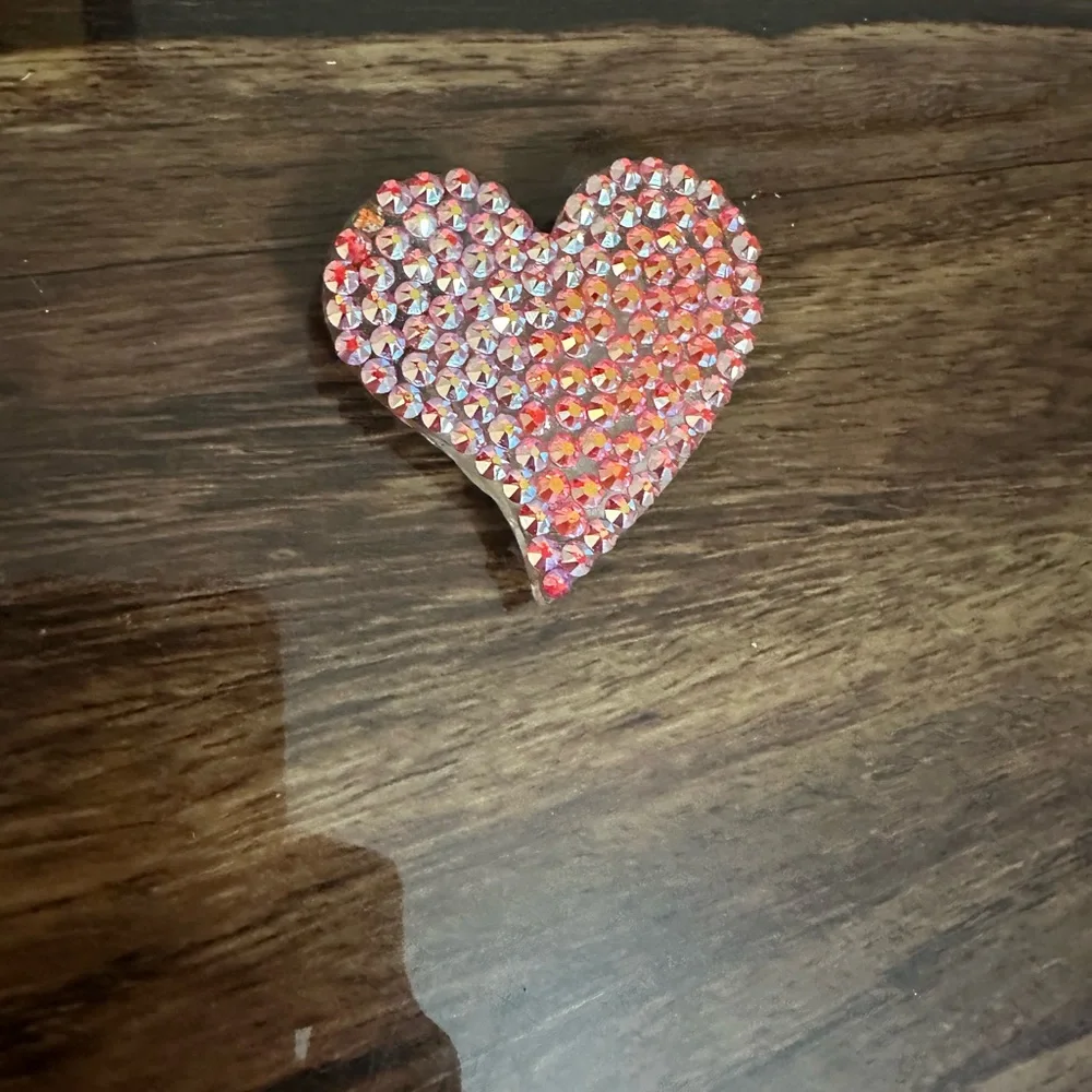 Swarovski Bling Pinky Heart Popsocket Swappable made with Swarovski AB Crystals